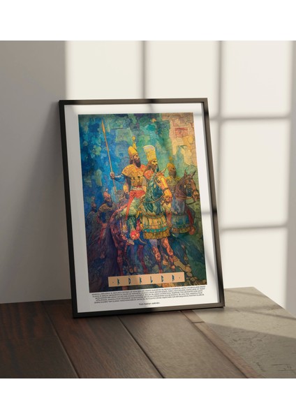Süvari Sanatsal Tablo, Osmanlı Motifli Duvar Dekor Poster