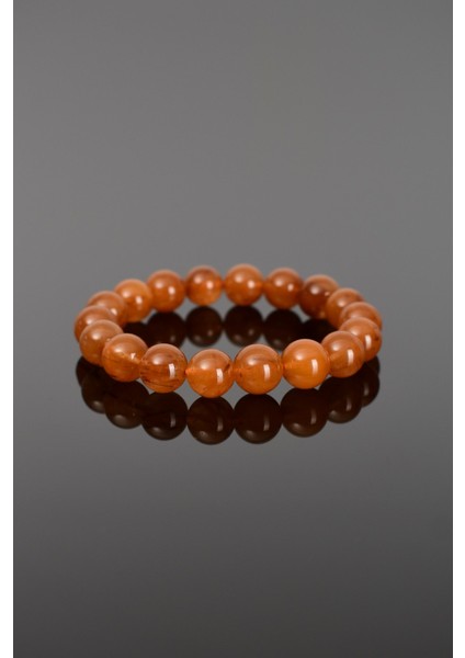 Hematoid Rutilli Kuvars Doğal Taş Bileklik 10 mm