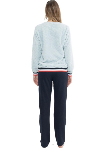 Kadın Uzun Kollu Yuvarlak Yaka Pijama Takımı S25079