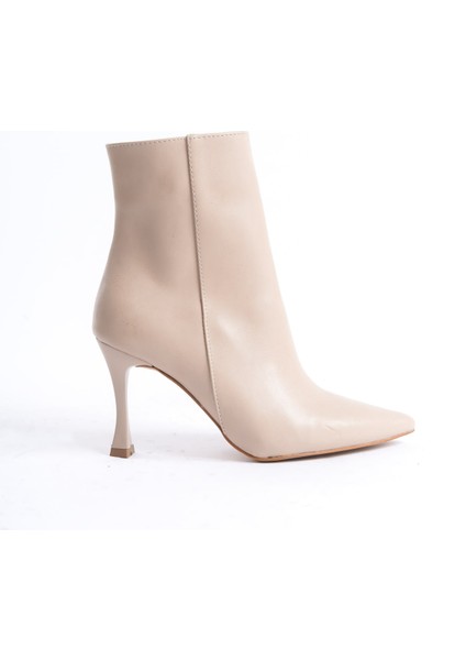 MBHRND801N-KADIN Ince Topuklu Sivri Burun Nude Kısa Bot & Bootie fiyatları