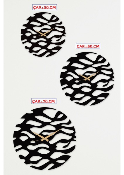Dalgalı Metal Duvar Saati 1,5 mm Kalınlık 70 x 70 cm Siyah fiyatları