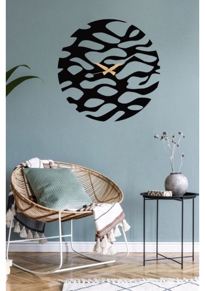 Dalgalı Metal Duvar Saati 1,5 mm Kalınlık 70 x 70 cm Siyah fırsatları