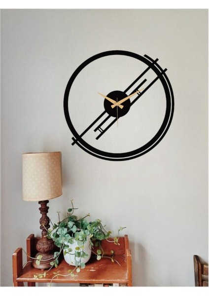 Eğik Eksenli Metal Duvar Saati 1,5 mm Kalınlık 70 x 70 cm Siyah