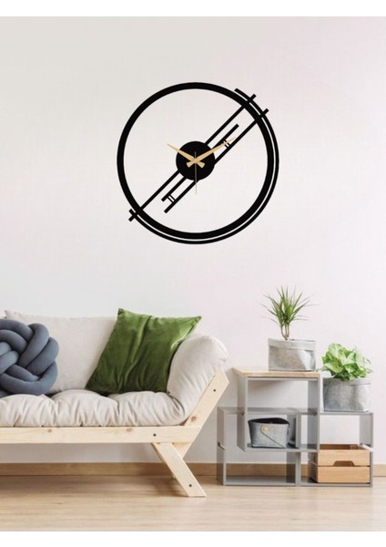 Eğik Eksenli Metal Duvar Saati 1,5 mm Kalınlık 70 x 70 cm Siyah modelleri