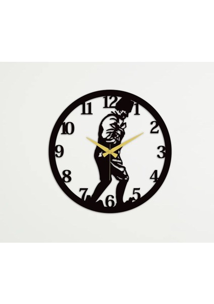 Atatürk Figürlü Metal Duvar Saati 1,5 mm Kalınlık 50 x 50 cm Siyah fiyatları