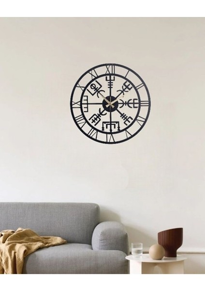 Vegvısır Model Metal Duvar Saati 1,5 mm Kalınlık 50 x 50 cm Siyah modelleri
