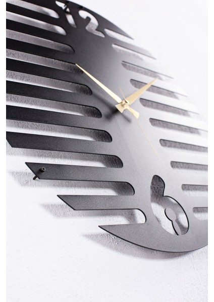 Grıll Metal Duvar Saati 1,5 mm Kalınlık 40 x 40 cm Siyah