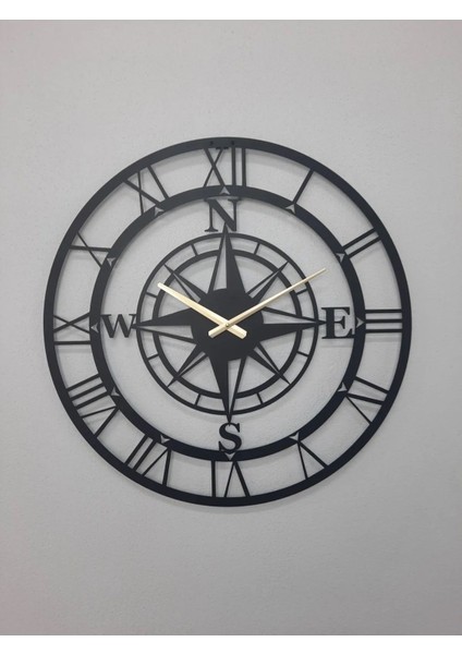 Pusulalı Compas Metal Duvar Saati 1,5 mm Kalınlık 60 x 60 cm fiyatları