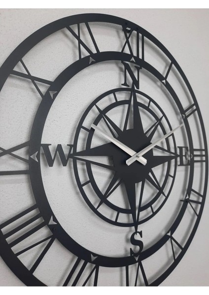 Pusulalı Compas Metal Duvar Saati 1,5 mm Kalınlık 60 x 60 cm modelleri
