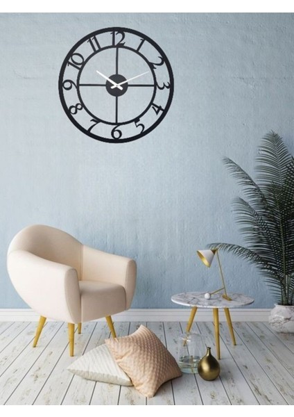 Modern Tasarım Rakamlı Metal Duvar Saati 1,5 mm Kalınlık 41 x 41 cm