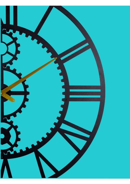 Rueda Çarklı Model Metal Duvar Saati 1,5 mm Kalınlık 100 x 100 cm Siyah fiyatları