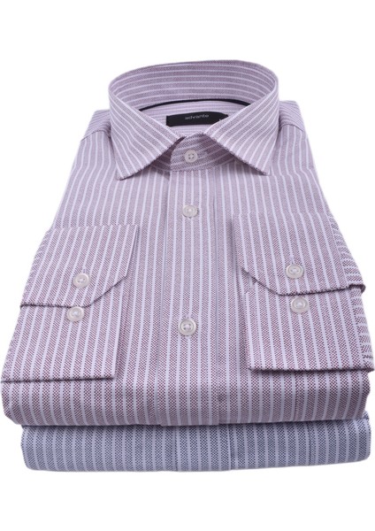 ADV-2011 Klasik Uzun Kol Gömlek/açık Bordo/2xl