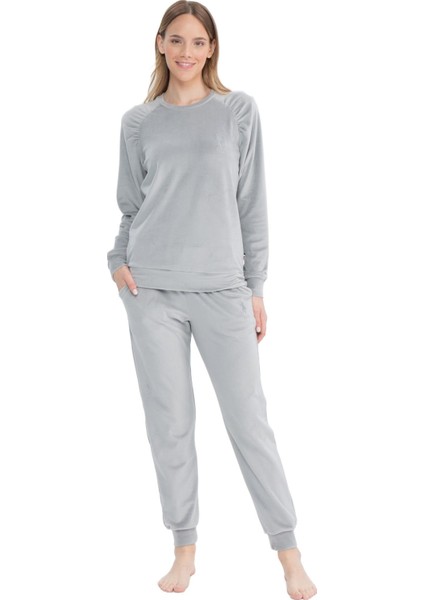 U.s. Polo Assn. Kadın Uzun Kollu Yuvarlak Yaka Pijama Takımı S25092