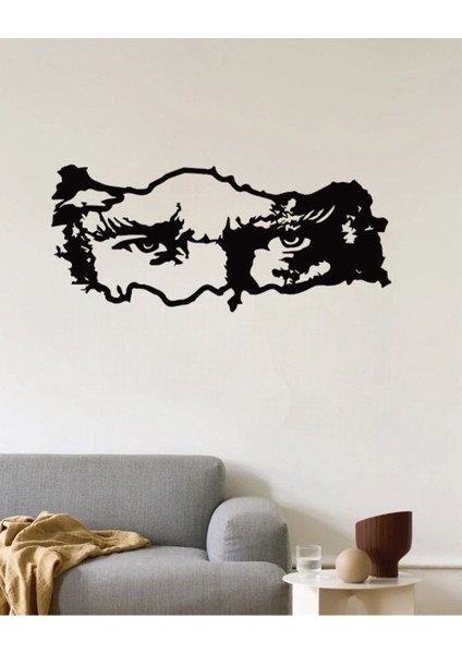 Atatürk Bakışlı Türkiye Haritası Dekoratif Metal Tablosu Siyah fiyatları