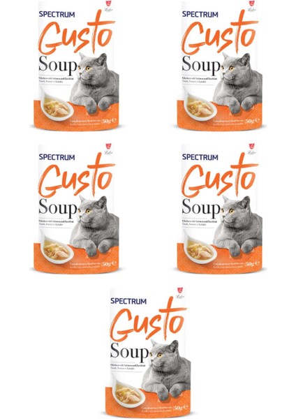 Gusto Tavuk Somon ve Kabaklı Kedi Çorbası 50GR - 5 Adet