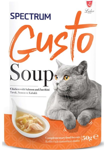 Gusto Tavuk Somon ve Kabaklı Kedi Çorbası 50GR - 5 Adet