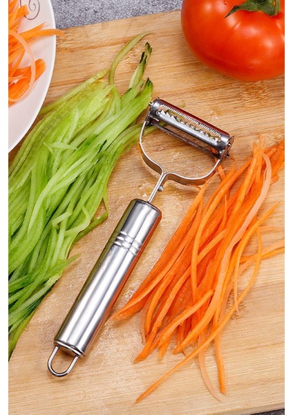 Profesyonel Çelik Çift Taraflı Jülyen Meyve Sebze Soyucu Doğrayıcı Patates Elma Meyva Soyma