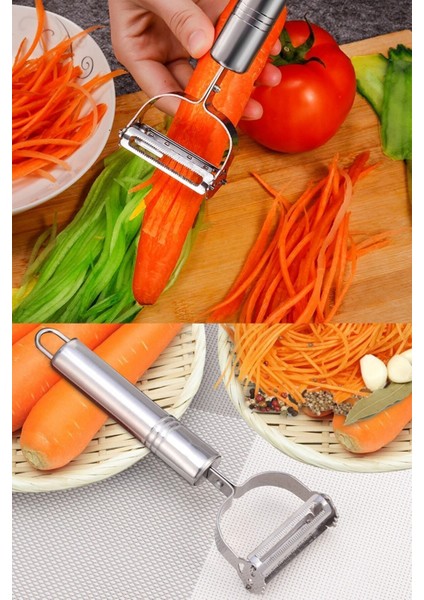 Profesyonel Çelik Çift Taraflı Jülyen Meyve Sebze Soyucu Doğrayıcı Patates Elma Meyva Soyma modelleri
