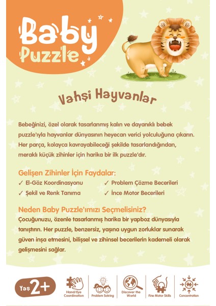 Baby Puzzle - Wıld Anımals (Vahşi Hayvanlar) fırsatları