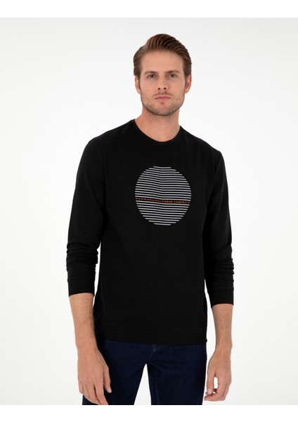 Pierre Cardin Erkek Siyah Regular Fit Sweatshirt 50290634-Vr046