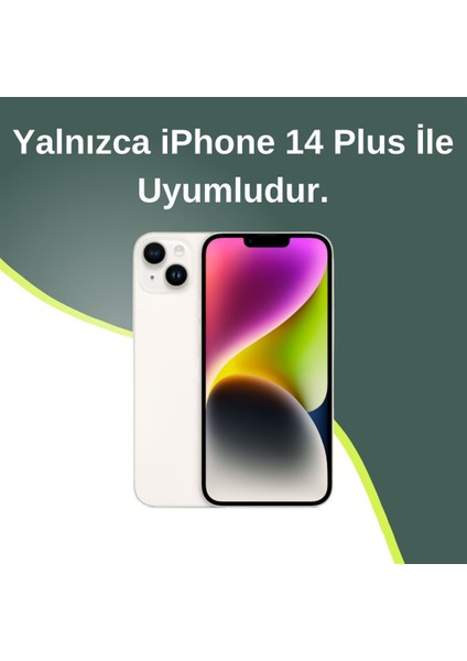 iPhone 14 Plus Uyumlu Ortası Taş Detaylı Kelebek Desenli Şeffaf Kılıf