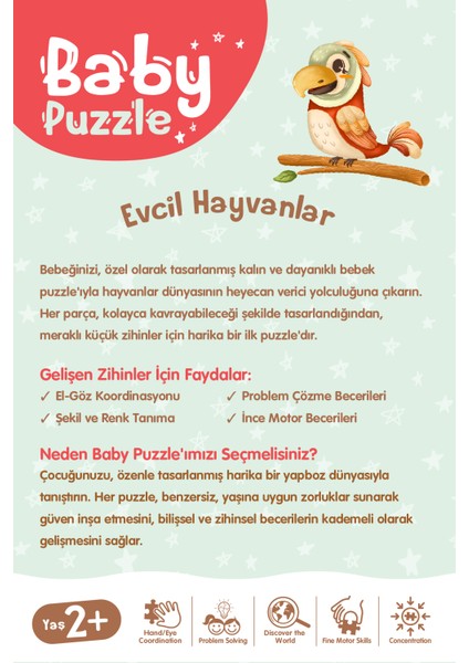 Baby Puzzle - Pet Anımals (Evcil Hayvanlar) fırsatları