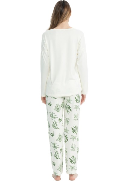 Kadın Uzun Kollu Yuvarlak Yaka Pijama Takımı S25106 modelleri