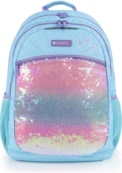 Okul Sırt Çantası Fantasy Orijinal 2 Bölmeli Kız Çocuk İlkokul ve Ortaokul Çantası Dayanıklı 23L Mavi Pullu