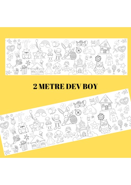 Dev Boy Bol Bol Boyama Etkinliği 2 Metre Karma Tema