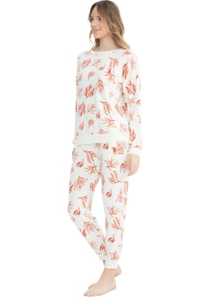 Kadın Uzun Kollu Yuvarlak Yaka Pijama Takımı S25105 fiyatları