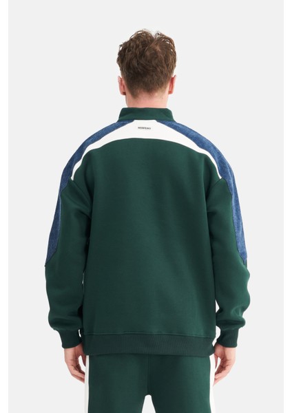 Erkek Kontrast Kol Detaylı Oversize Sweatshirt modelleri