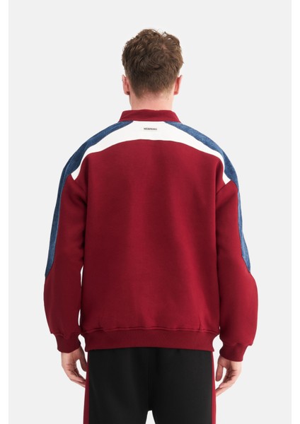 Erkek Kontrast Kol Detaylı Oversize Sweatshirt modelleri