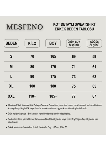 Erkek Kontrast Kol Detaylı Oversize Sweatshirt