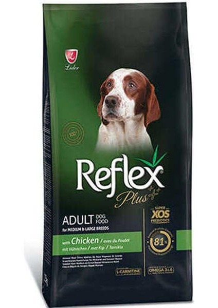 Reflex Plus Adult Orta ve Büyük Irk Tavuklu Yetişkin Köpek Maması 15 kg - Petshopundan