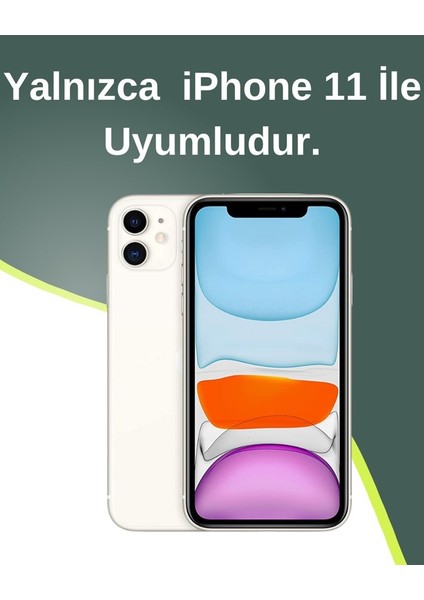 iPhone 11 Uyumlu Renkli Kristal Taşlı Yıldızlı Şeffaf Kılıf