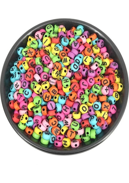 50 gr Harf Boncuk 4x7mm Karışık Renkli Harf Boncuk (50 gr ~375 Adet)