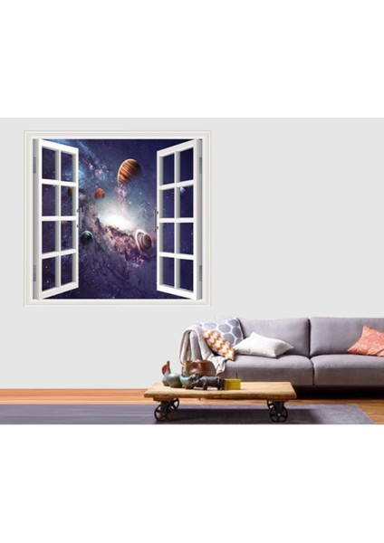 Pencere Poster Duvar Kağıdı Galaksi Kasabası Yapışkanlı Sticker fiyatları