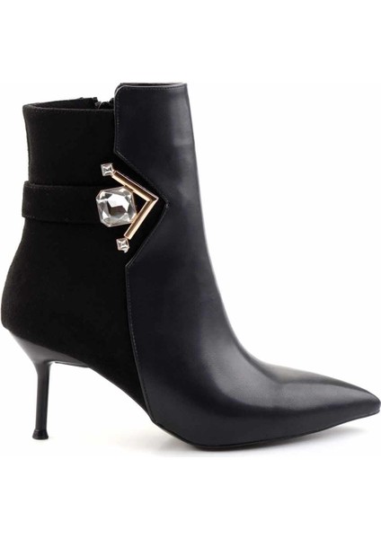 Siyah Süet Kadın Bot & Bootie K02209029002