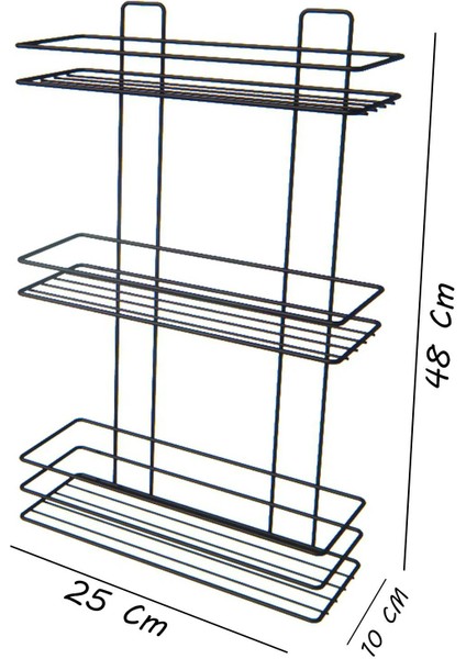 3 Katlı Banyo Rafı Duş Şampuanlık Duvar Düzenleyici Organizer