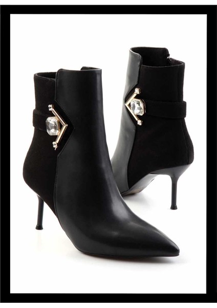 Siyah Süet Kadın Bot & Bootie K02209029002 fırsatları