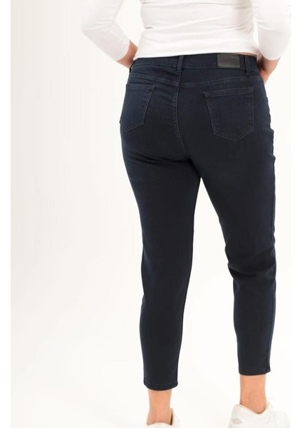 Kadın Büyük Beden Jeans Pantalon Likralı Esnek