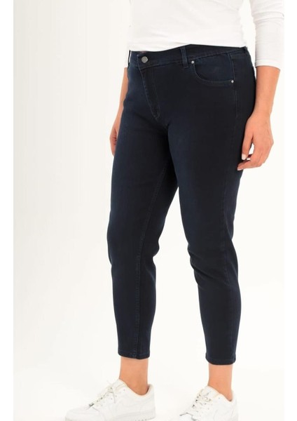 Kadın Büyük Beden Jeans Pantalon Likralı Esnek