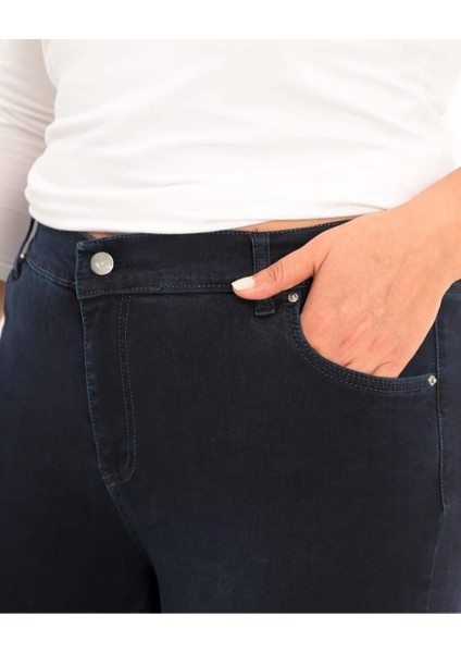 Kadın Büyük Beden Jeans Pantalon Likralı Esnek