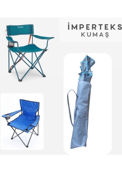 Impertex Kumaş Sıvı Geçirmez Plaj Kamp Piknik Katlanır Sandalyesi Çantası 95X28 cm
