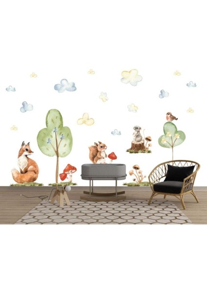 Safari Dünyası Orman Arkadaşları Duvar Sticker Seti fiyatları