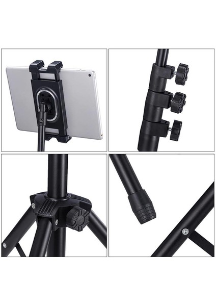 145 cm Yükseklik Ayarlı Monopod Tripod 4.7" - 12.9" Inc Uyumlu Tablet Tutucu