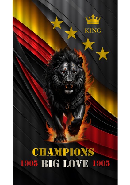Çocuk ve Bebek Odası Sarı Kırmızı Taraftar Futbol Serisi Fon Perde Tek Kanat (Child Room Curtain)