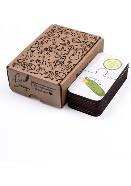 Sebze ve Meyvelerin Dünyası Ahşap Ikili Puzzle Seti Çocuklar Anaokulu ve Kreşler Montessori modelleri