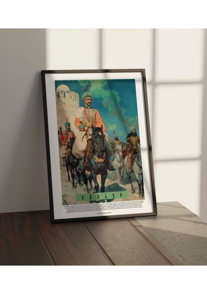 Atlı Şovalye Illüstrasyon Duvar Dekor Tablo, Modern Ev Dekor Poster