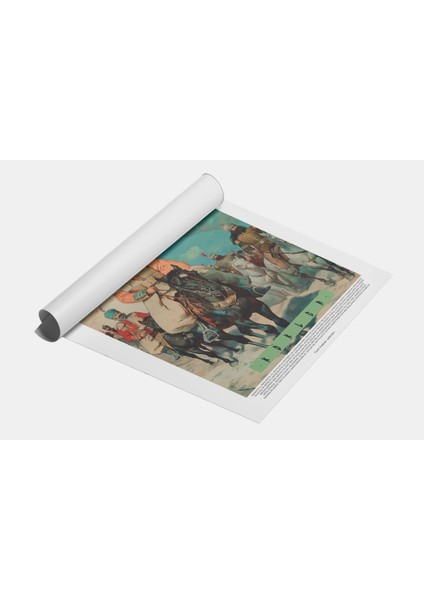 Atlı Şovalye Illüstrasyon Duvar Dekor Tablo, Modern Ev Dekor Poster fiyatları